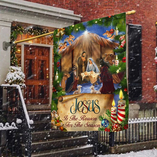 Jesus Flag Jesus Is The Reason For The Season Christmas Flag 1 - Christmas Garden Flag - Christmas House Flag - Christmas Outdoor Decoration