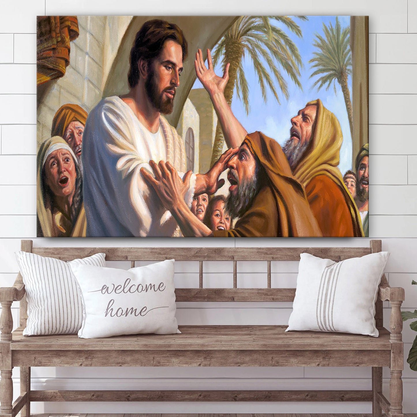 Jesus Healing Canvas Pictures - Jesus Christ Canvas Art - Christian Wall Canvas