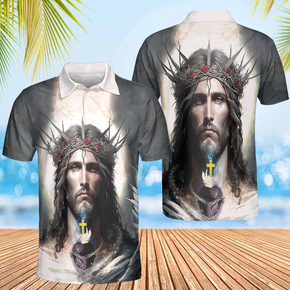 Jesus In My Heart Polo Shirts - Christian Shirt For Men And Women