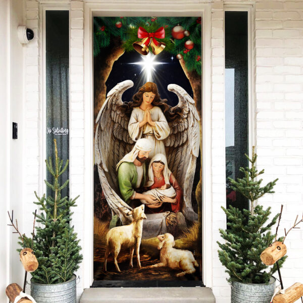 Jesus Is Born Christmas Door Cover - Jesus Door Cover