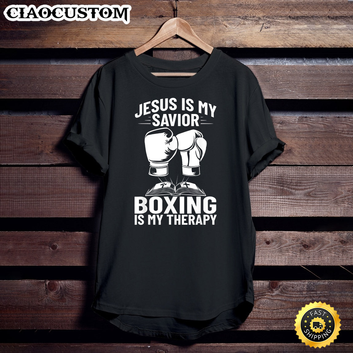 Jesus Is My Savior Boxing Is My Therapy Boxing Trainer Unisex T Shirt - Men Women T-Shirts