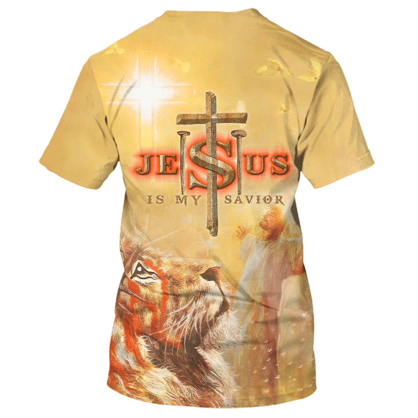 Jesus Is My Savior Shirts - Jesus With His Arms Open Lion 3d Shirts - Christian T Shirts For Men And Women