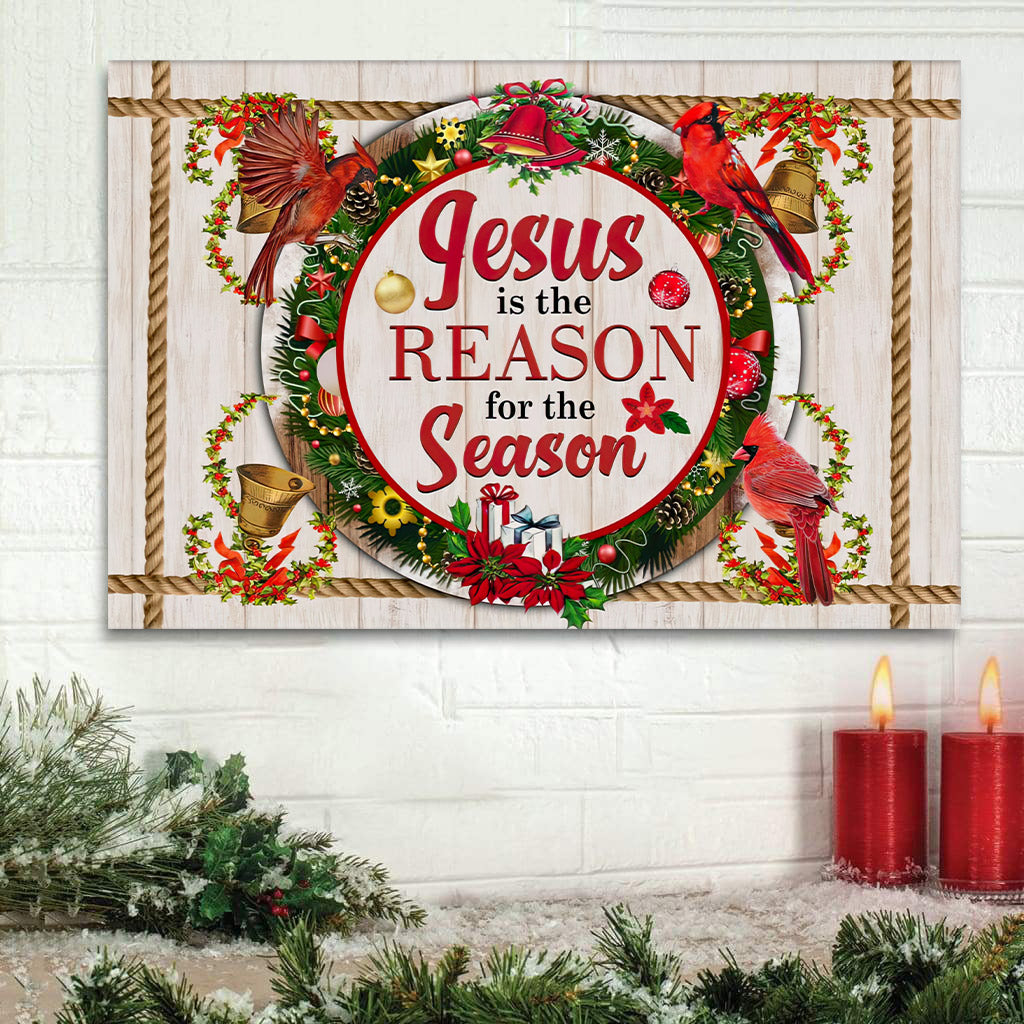 Jesus Is The Reason For Season Christmas Wall Art Canvas - Religious Wall Art Canvas