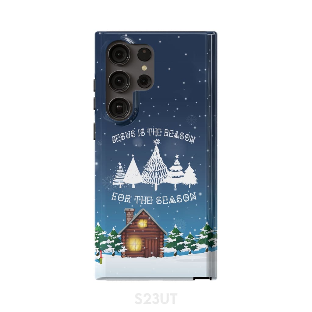 Jesus Is The Reason For The Season Christmas Tree Phone Case - Inspirational Bible Scripture iPhone Cases