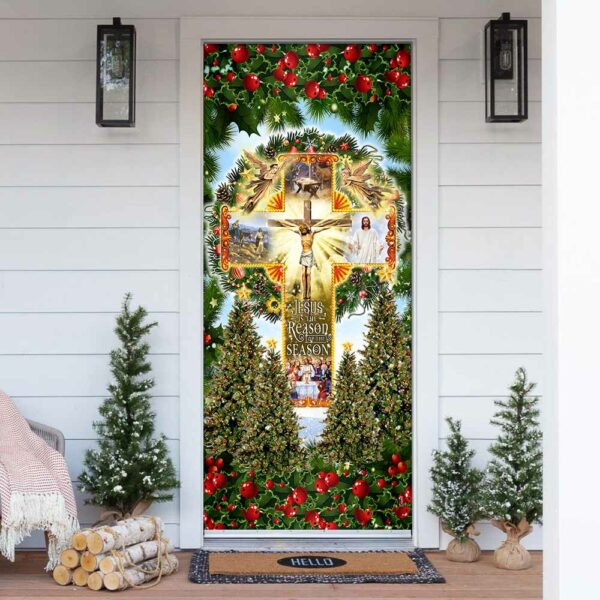 Jesus Is The Reason For The Season Door Cover - Christmas Door Cover Block Of Gear - Jesus Door Cover