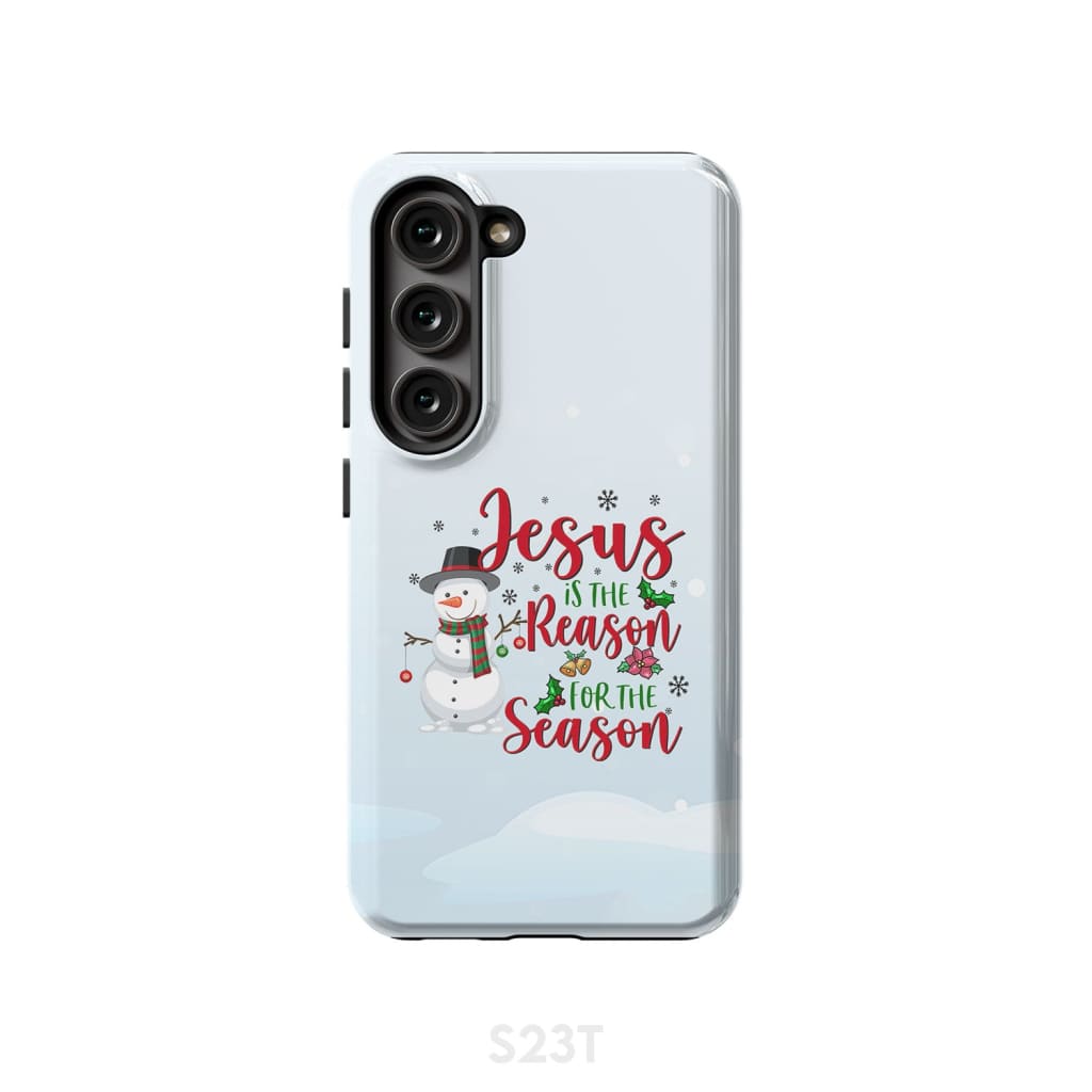 Jesus Is The Reason For The Season Snowman Christmas Phone Case - Inspirational Bible Scripture iPhone Cases