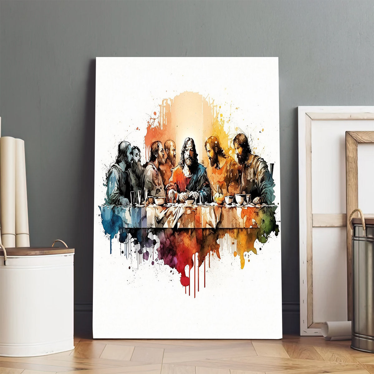 Jesus in the Garden in Watercolor - Jesus Canvas Art - Christian Wall Canvas