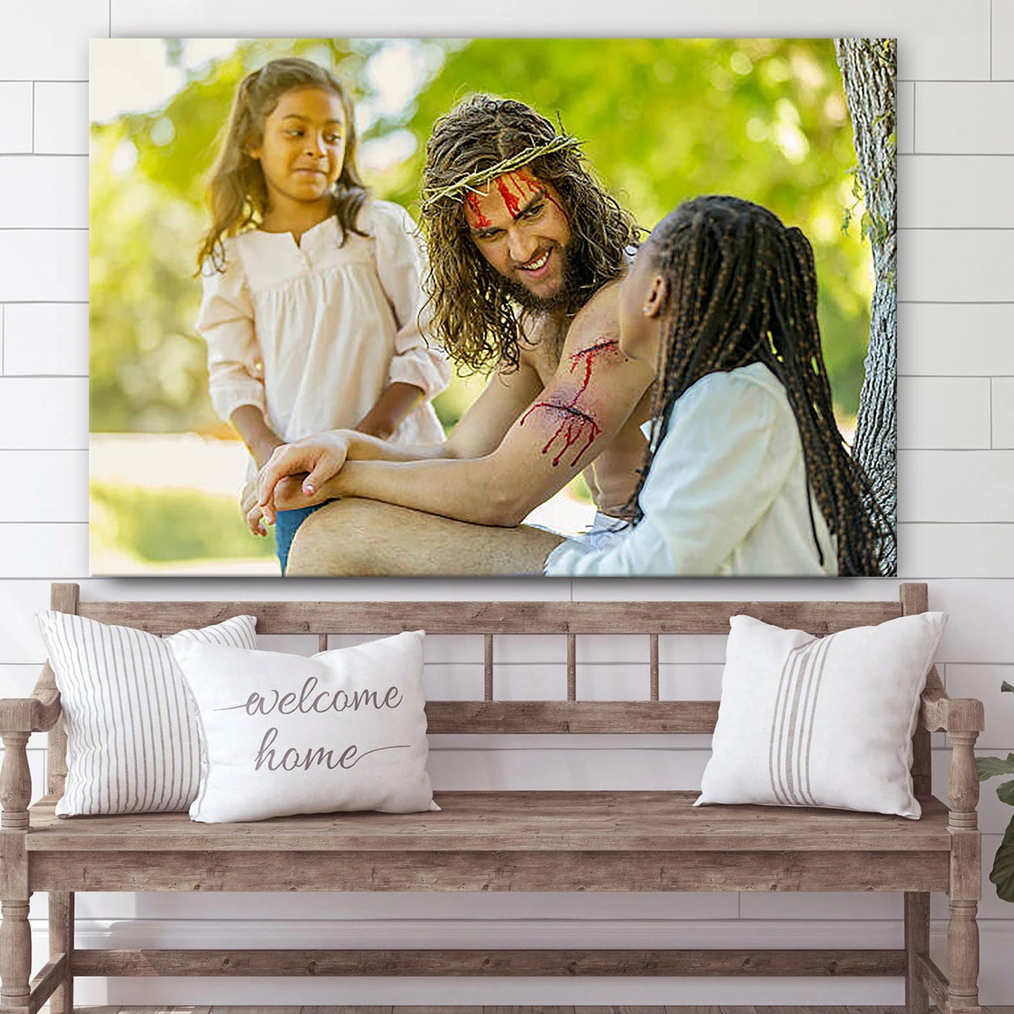 Jesus Lauging Canvas Pictures - Jesus Christ Canvas Art - Christian Wall Canvas
