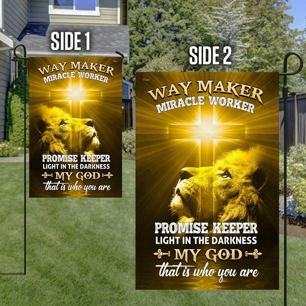 Jesus Lion Flag Way Maker Miracle Worker - Christmas Garden Flag - Christmas House Flag - Christmas Outdoor Decoration