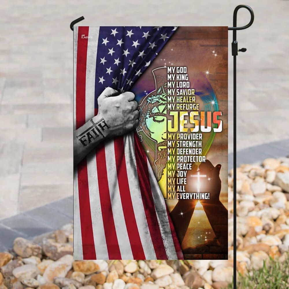 Jesus My Everything House Flag - Christian Garden Flags - Christian Flag - Religious Flags