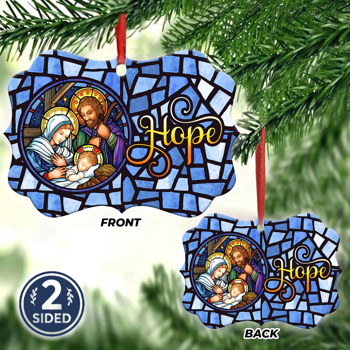 Jesus Nativity Hope Metal Ornament - Christmas Ornament - Christmas Gift