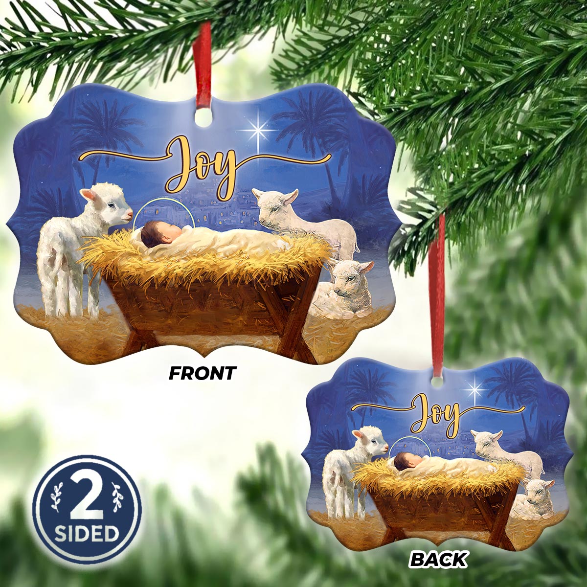 Jesus Nativity Joy Metal Ornament - Christmas Ornament - Christmas Gift