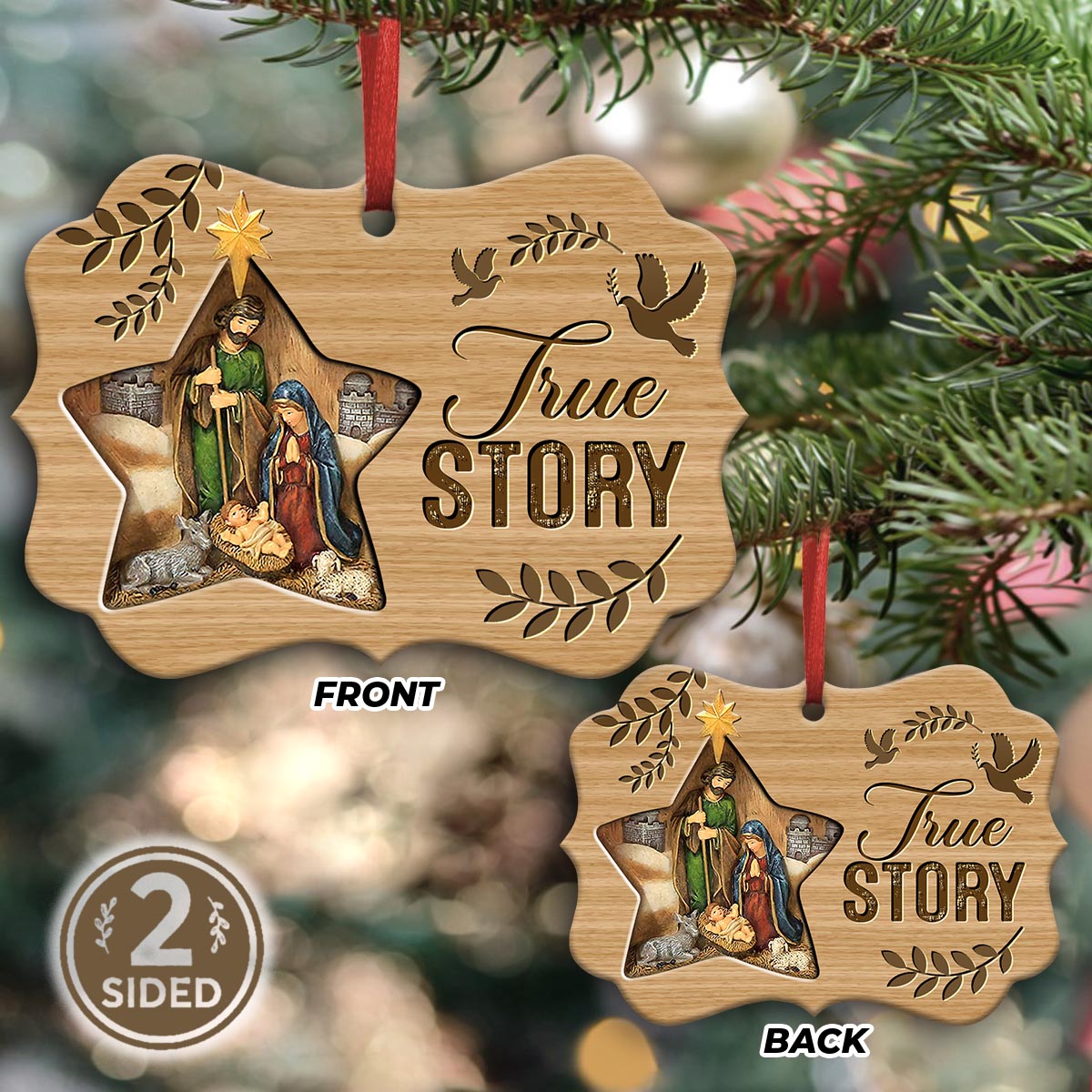 Jesus Nativity True Story Metal Ornament - Christmas Ornament - Christmas Gift