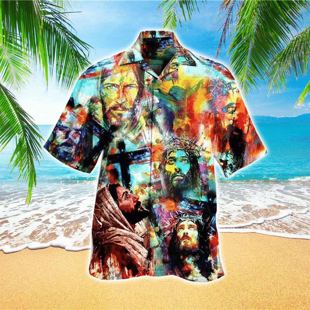 Jesus Paint Jesus Hawaiian Shirt - Christian Hawaiian Shirts For Men & Women