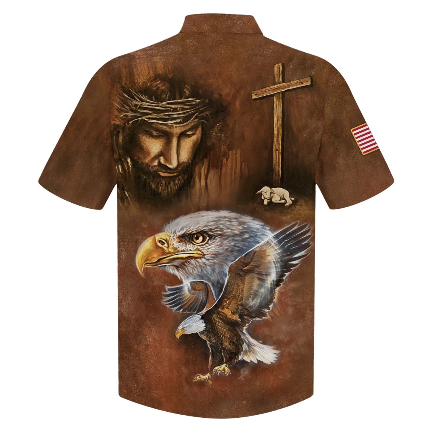 Jesus Patriotic Eagle Hawaiian Shirts - Christian Hawaiian Shirt - Jesus Hawaiian Shirts
