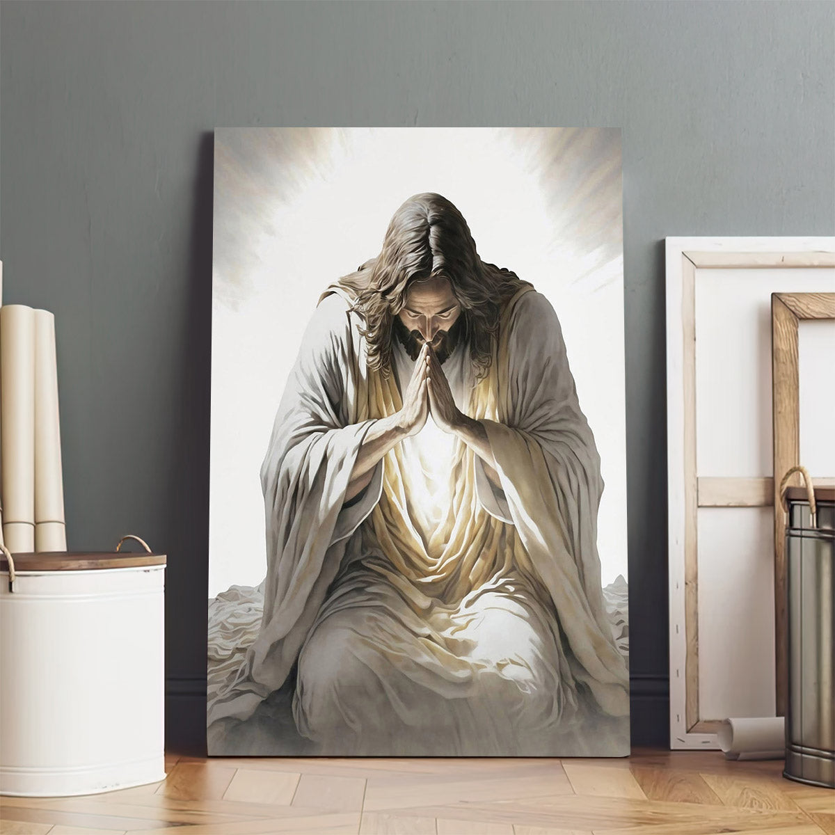 Jesus Pray - Jesus Canvas Art - Christian Wall Canvas