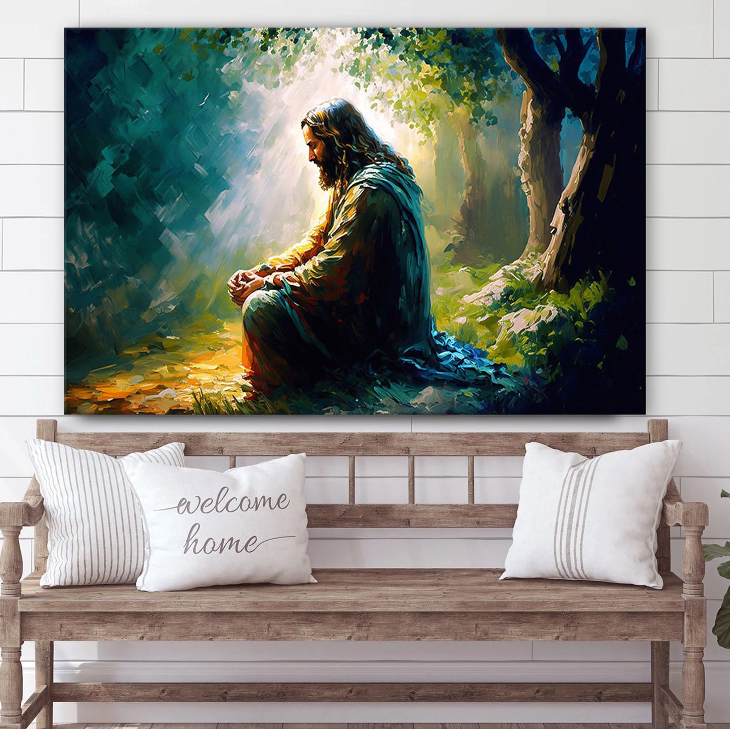 Jesus Prays In The Garden Of Gethsemane Canvas Pictures - Jesus Christ Canvas Art - Christian Wall Canvas