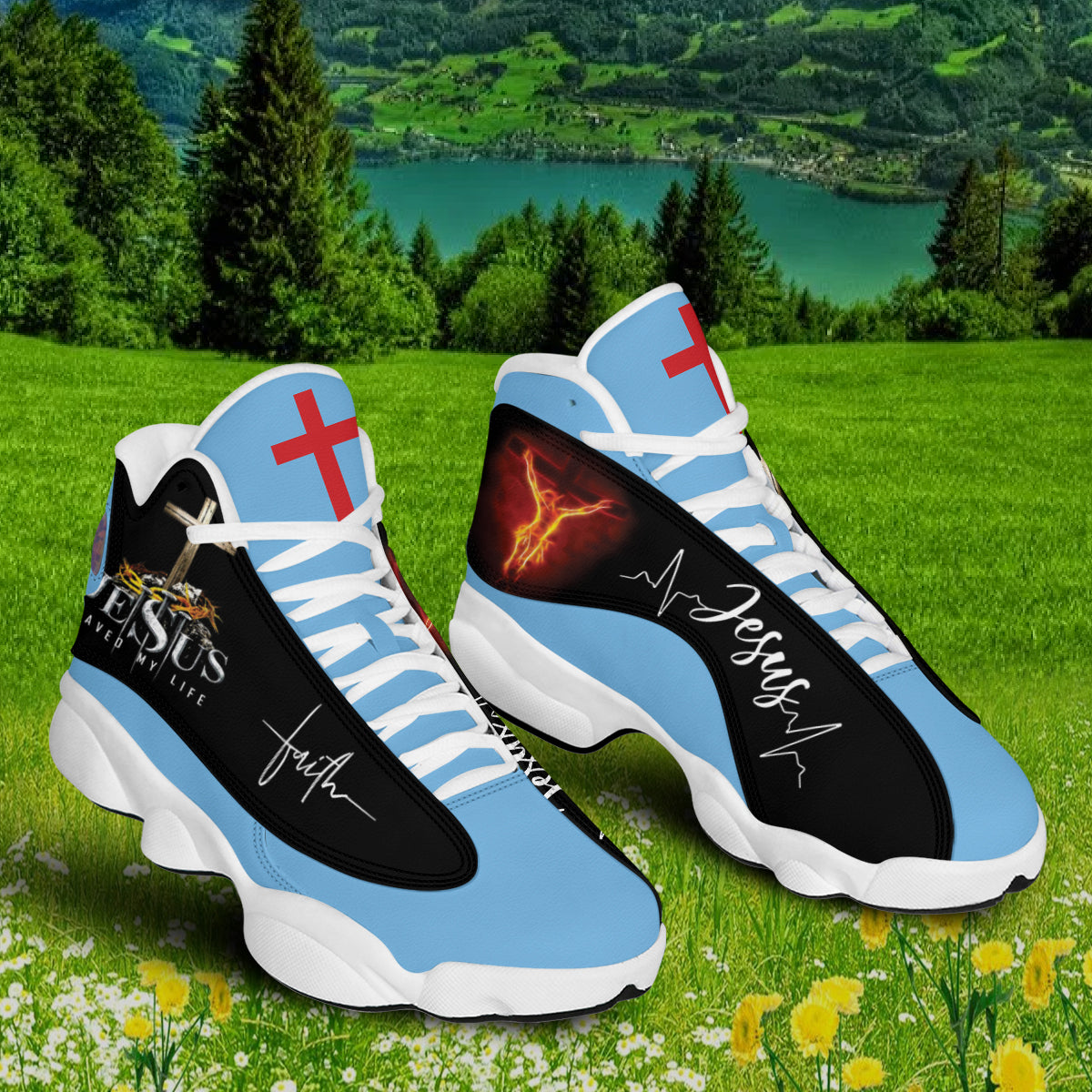 Jesus Saved My Life For Men Women - Christian Shoes - Jesus Shoes - Unisex Basketball Shoes