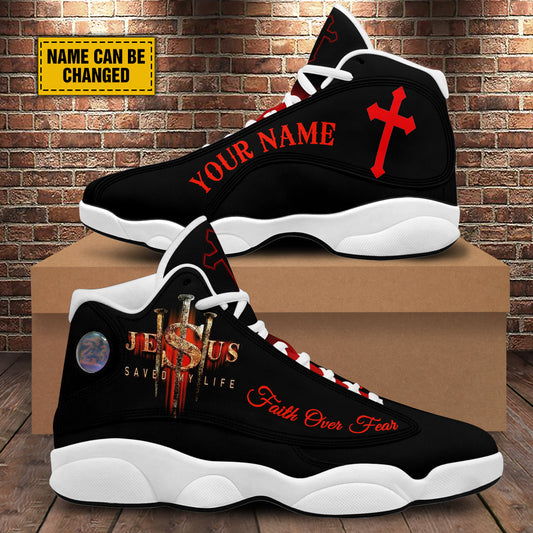 Jesus Saved My Life Personalized Jesus Basketball Shoes For Men Women - Christian Shoes - Jesus Shoes - Unisex Basketball Shoes