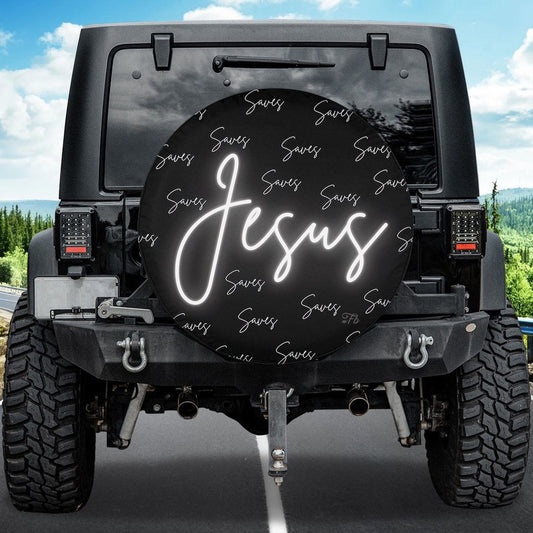 Jesus Saves From Darkness To Light Tire Cover - Jesus Safe Life Wheel Cover - God Gift