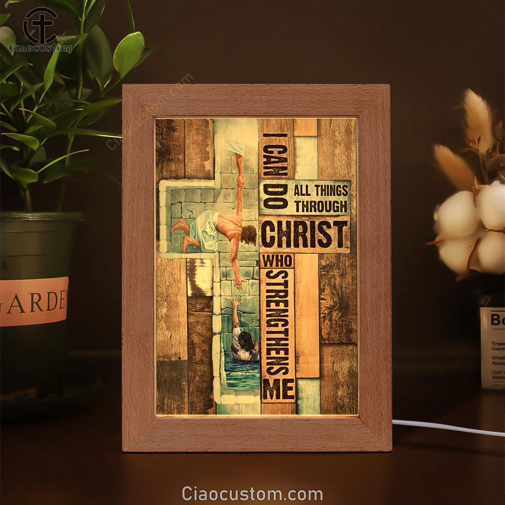 Jesus, Take My Hand, I Can Do All Things Frame Lamp