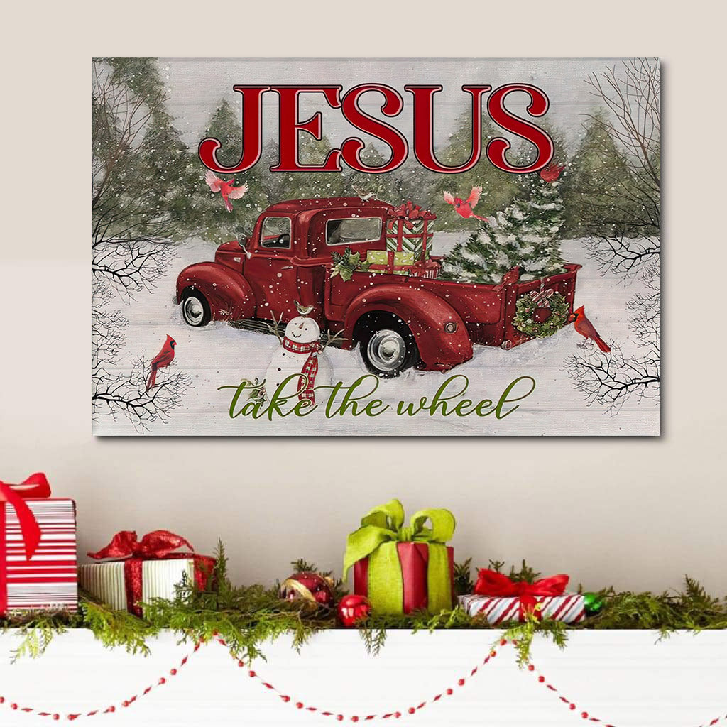 Jesus Take The Wheel Christmas Wall Art Canvas Christian Gifts - Religious Posters
