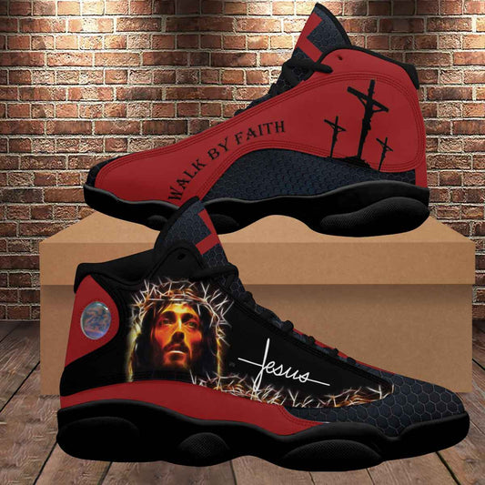 Jesus Walk By Faith For Men Women - Christian Shoes - Jesus Shoes - Unisex Basketball Shoes