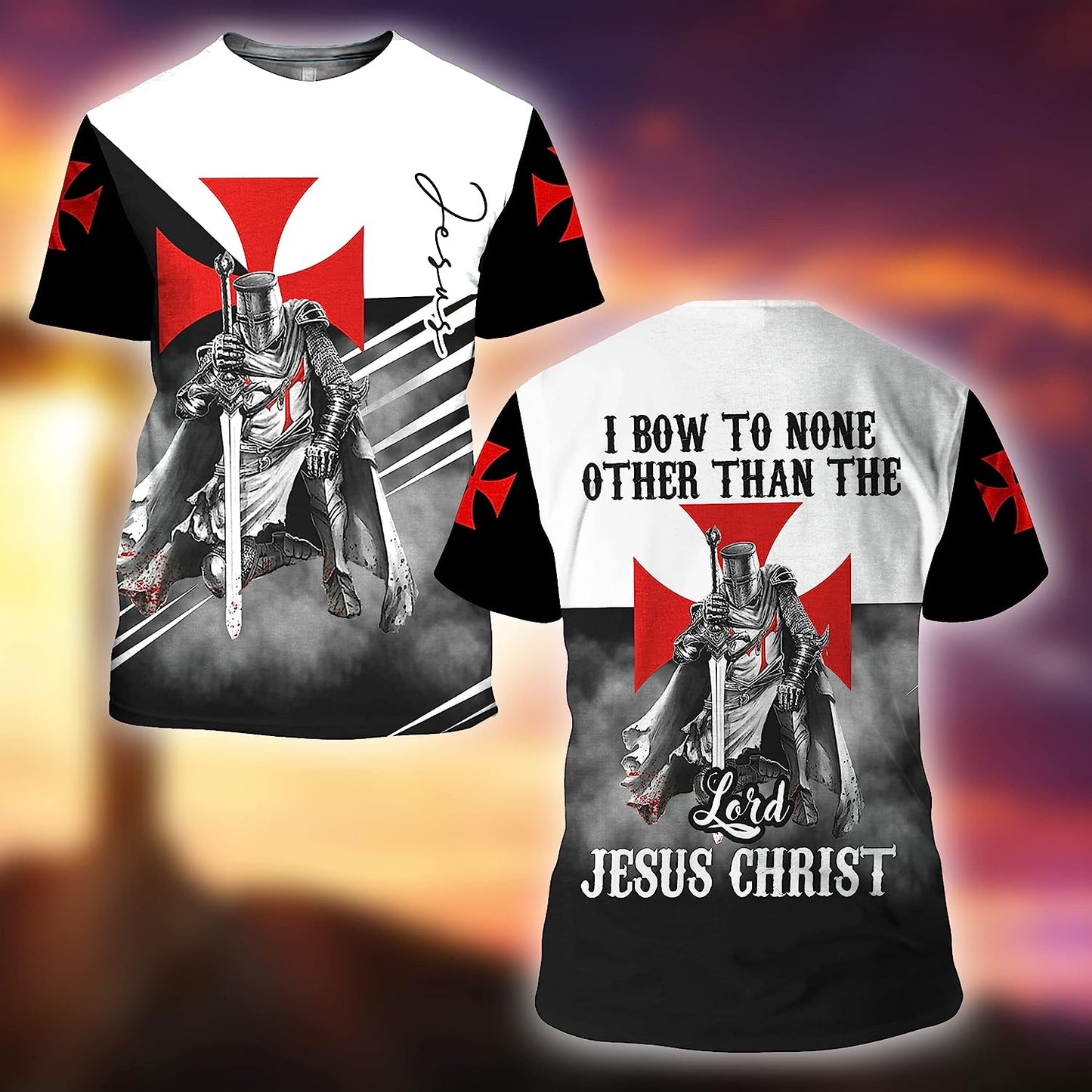 Jesus Warrior Of Christ All Over Printed 3D T Shirt - Christian Shirts for Men Women