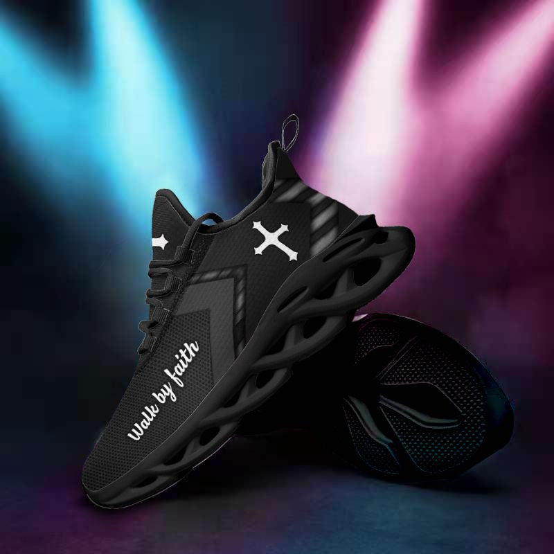 Jesus White Black Yezy Running Sneakers 2 Max Soul Shoes - Christian Shoes For Men And Women
