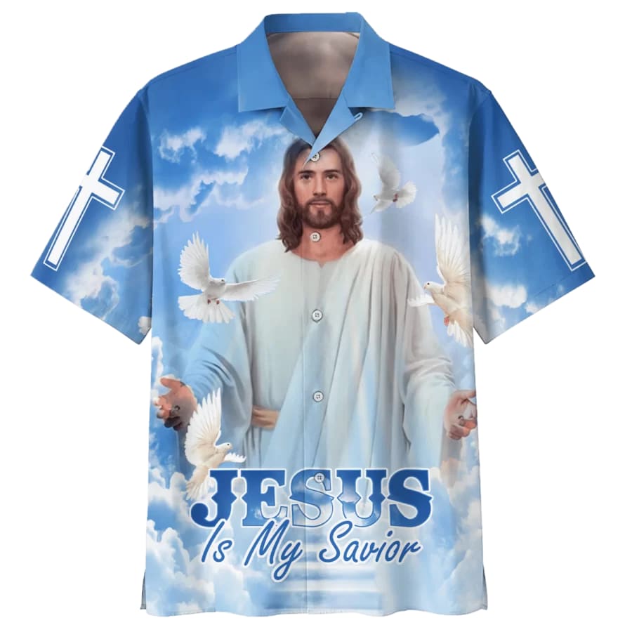 Jesus With His Arms Open Hawaiian Shirt - Jesus Is My Savior Hawaiian Shirts - Christian Hawaiian Shirt - Jesus Hawaiian Shirts