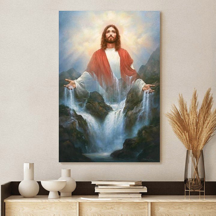 Jesus With Open Arms On The Mountain Canvas Prints - Jesus Christ Art - Christian Canvas Wall Decor