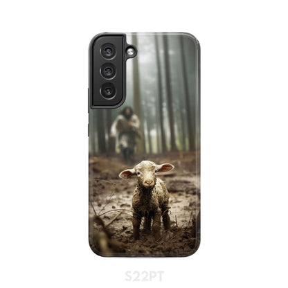 Jesus With The Sheep Jesus Running After Lamb Phone Case - Bible Verse IPhone & Samsung Cases