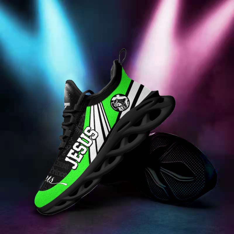 Jesus Yezy Running Sneakers Green Max Soul Shoes - Christian Shoes For Men And Women
