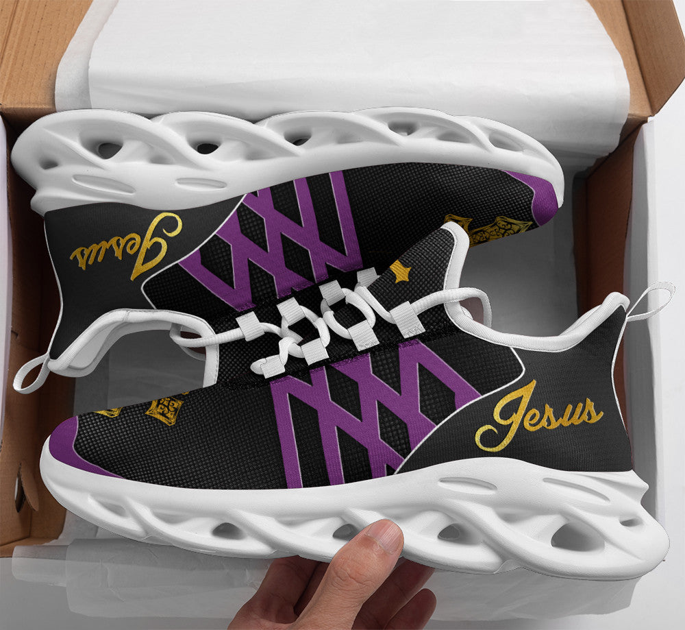 Jesus Yezy Running Sneakers Purple Max Soul Shoes - Christian Shoes For Men And Women