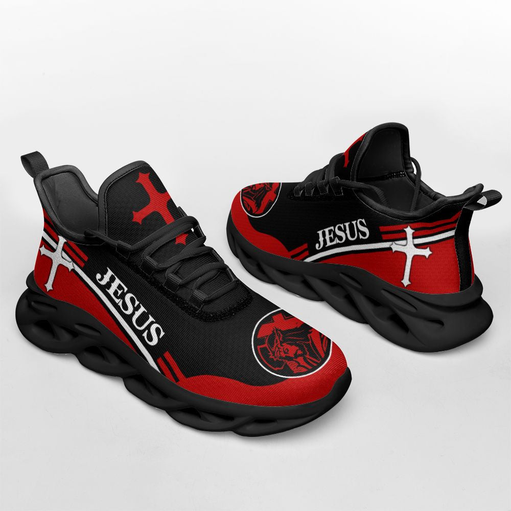 Jesus Yezy Running Sneakers Red 2 Max Soul Shoes - Christian Shoes For Men And Women