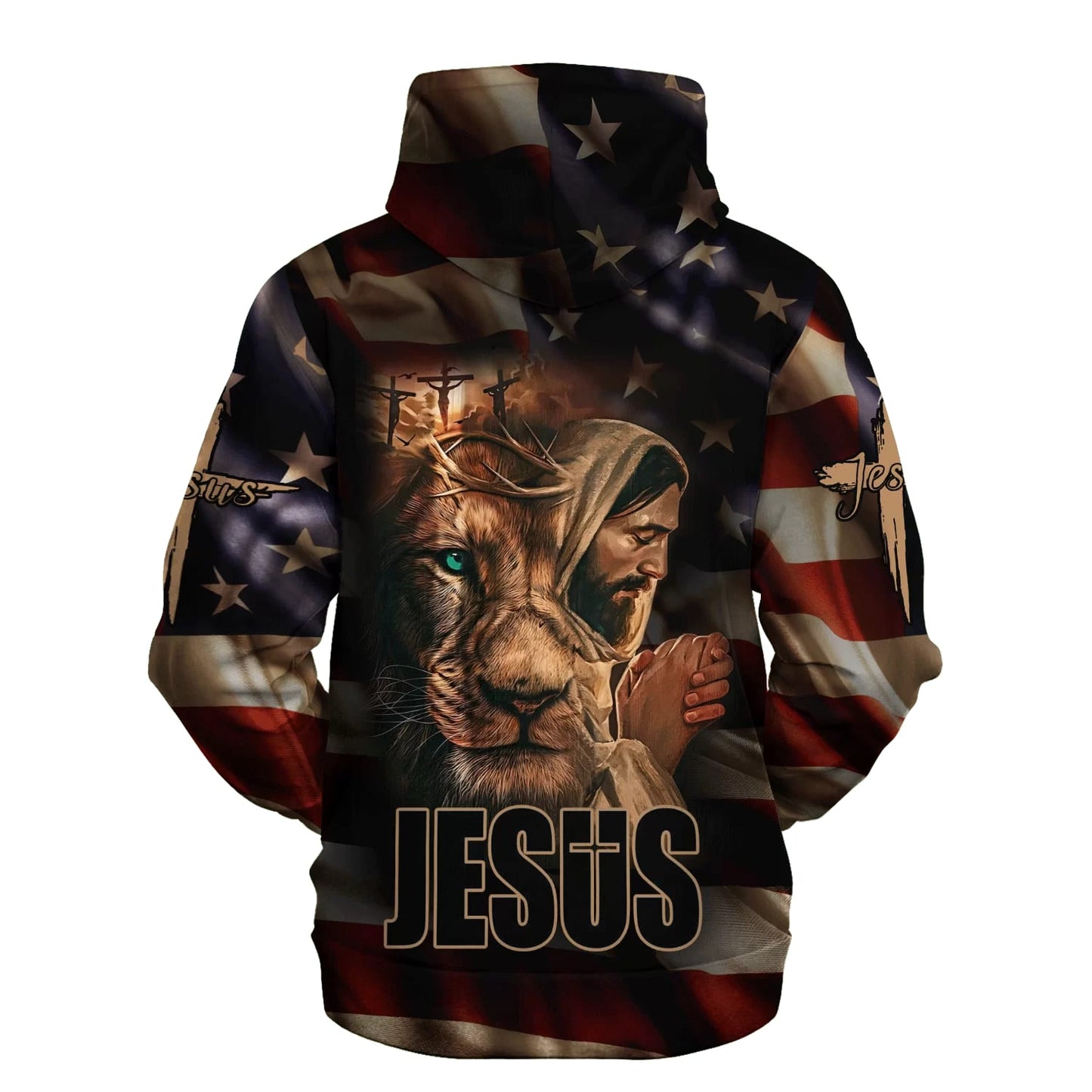 Jesus and Lion 3D Hoodies - Jesus Hoodie - Men & Women Christian Hoodie - 3D Printed Hoodie