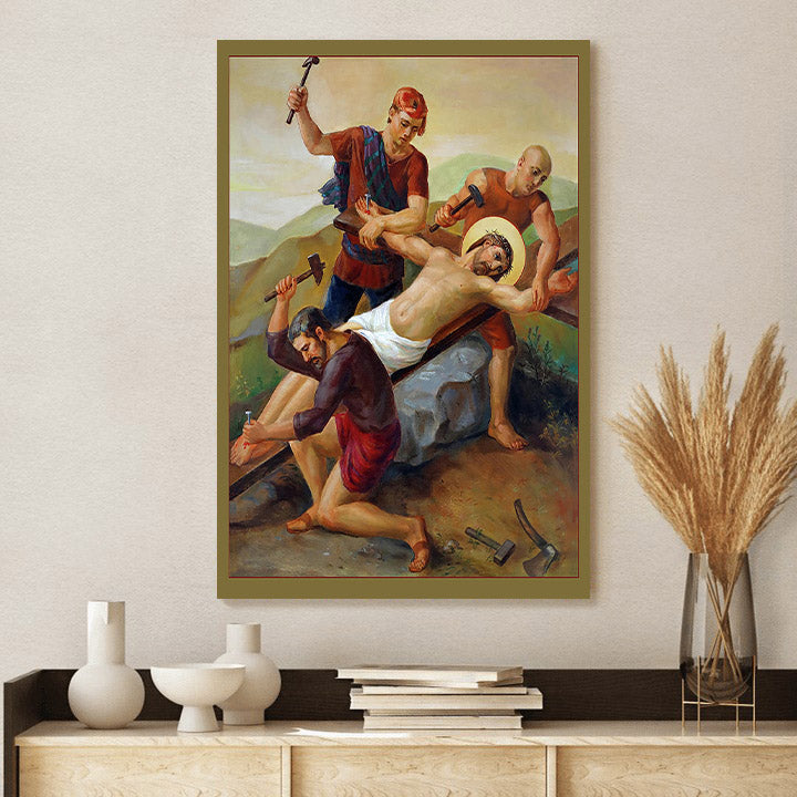 Jesus Is Nailed To The Cross Canvas Wall Art - Easter Canvas Pictures - Christian Canvas Wall Decor