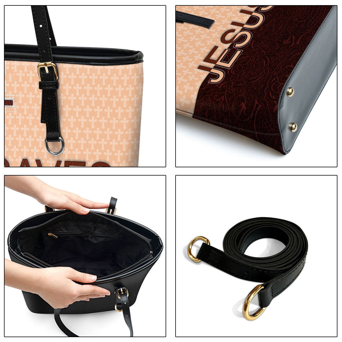 Jesusaves Large Pu Leather Tote Bag For Women - Mom Gifts For Mothers Day