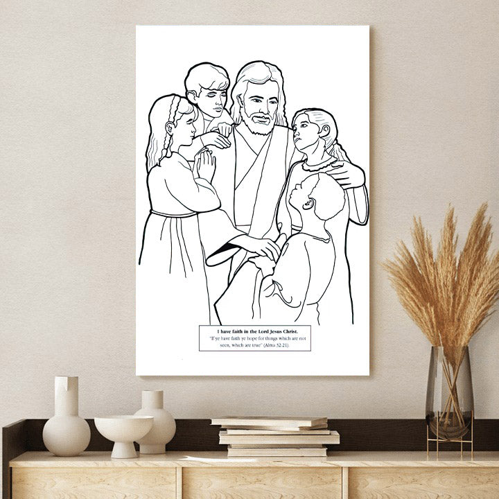 Jesus With Children Canvas Wall Art - Christian Wall Posters - Ciaocustom