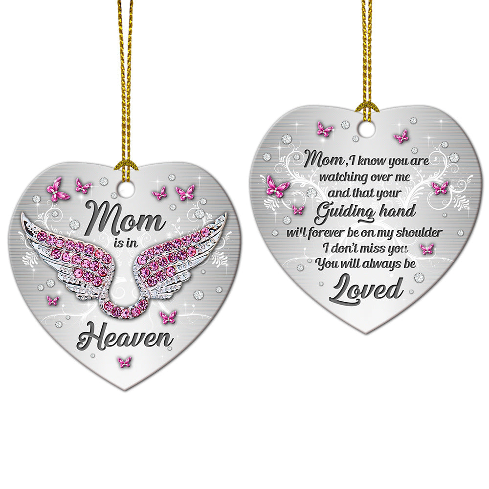 Jewelry Daughter Heart For Mom In Heaven Heart Ceramic Ornament - Christmas Ornament - Christmas Gift