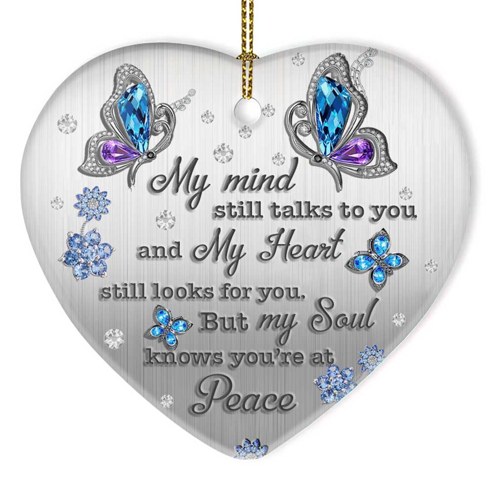 Jewelry Style Butterfly Forever In My Heart Heart Ornament - Christmas Ornament - Ciaocustom