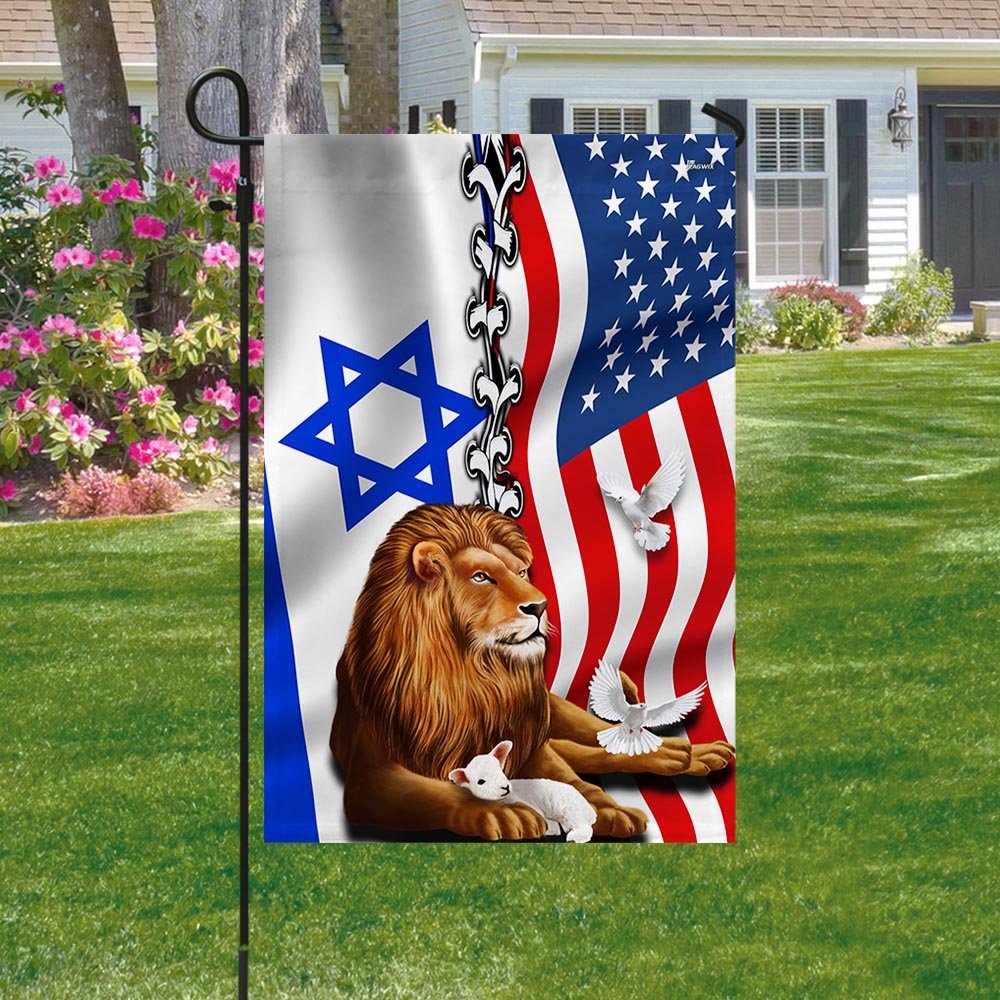 Jewish Israel Lion Of Judah Israel American Flag - Outdoor House Flags - Decorative Flags