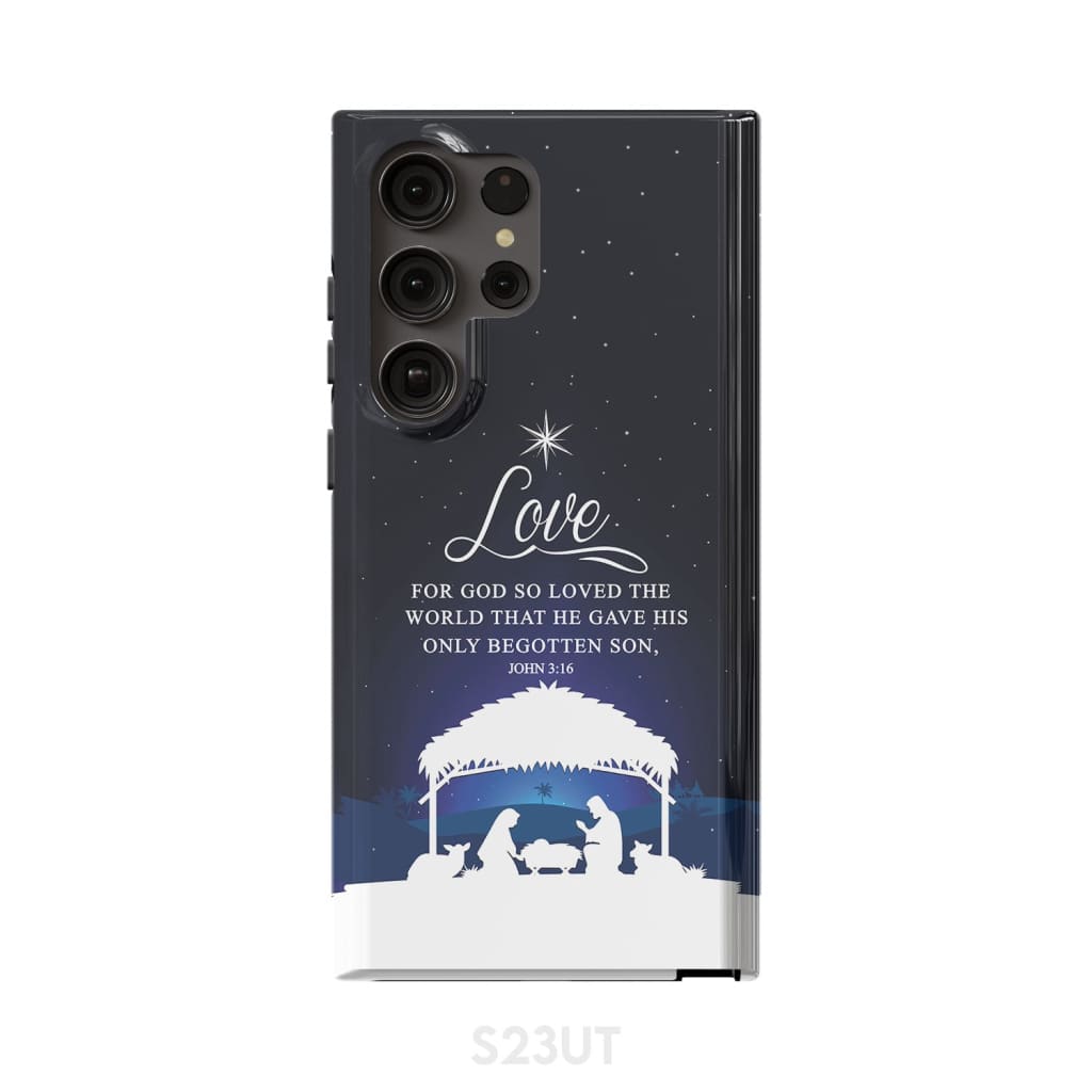 John 316 For God So Loved The World Christmas Phone Case - Inspirational Bible Scripture iPhone Cases
