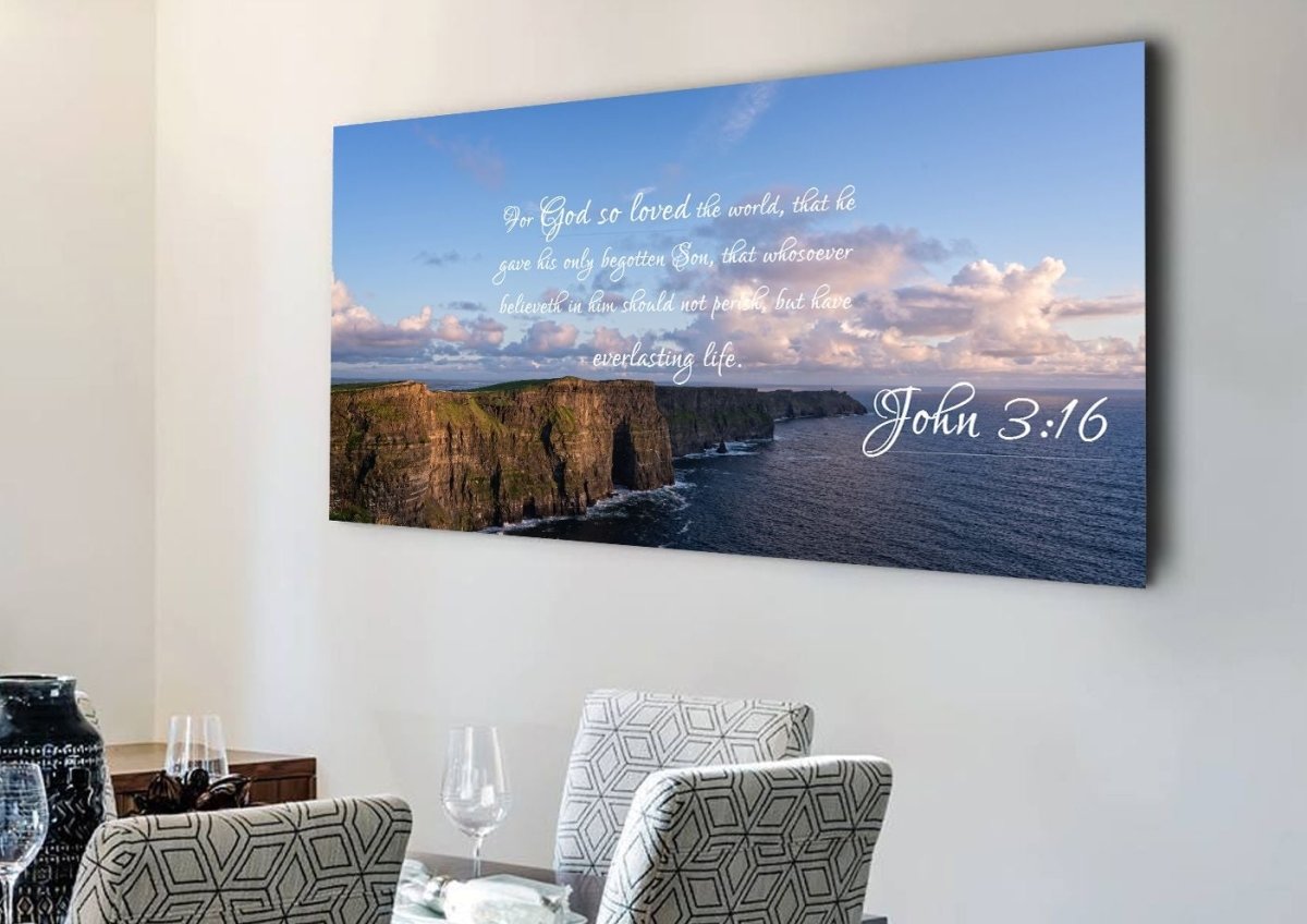 John 316 Kjv #12 Bible Verse Canvas Wall Art - Christian Canvas Wall Art