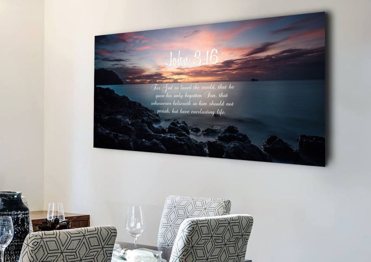 John 316 Kjv #18 Bible Verse Canvas Wall Art - Christian Canvas Wall Art