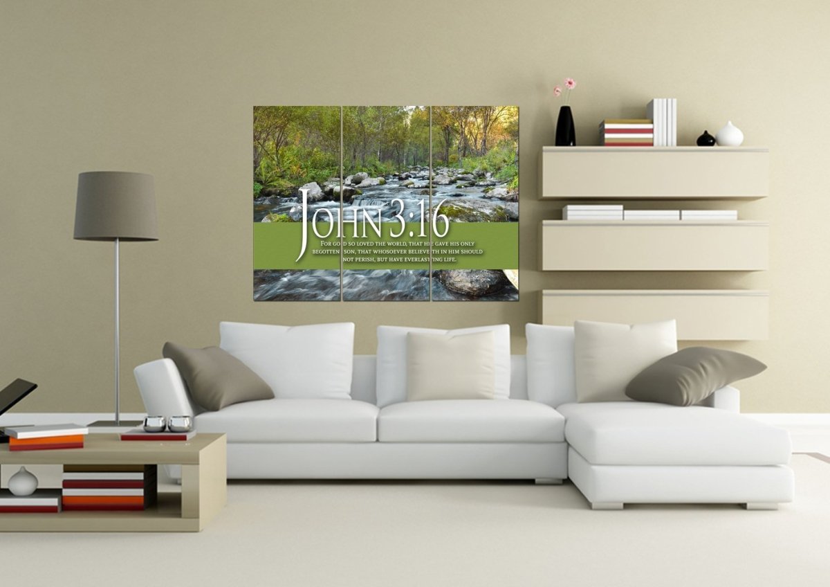 John 316 Kjv #28 Bible Verse Canvas Wall Art - Christian Canvas Wall Art