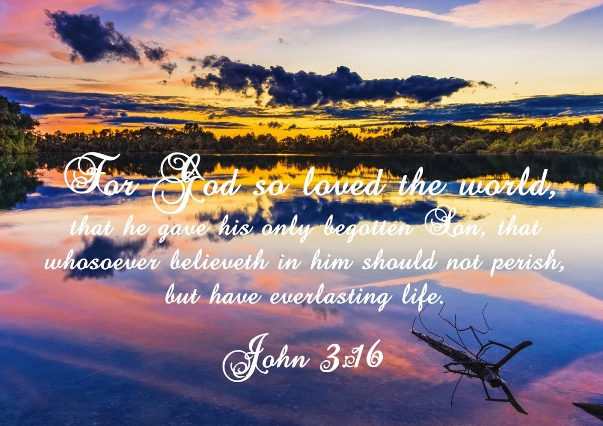 John 316 Kjv Bible Verse Canvas Wall Art