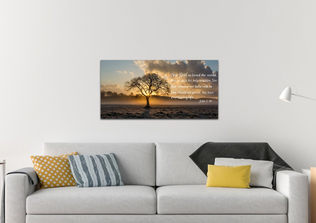 John 316 Niv #11 Bible Verse Canvas Wall Art - Christian Canvas Wall Art
