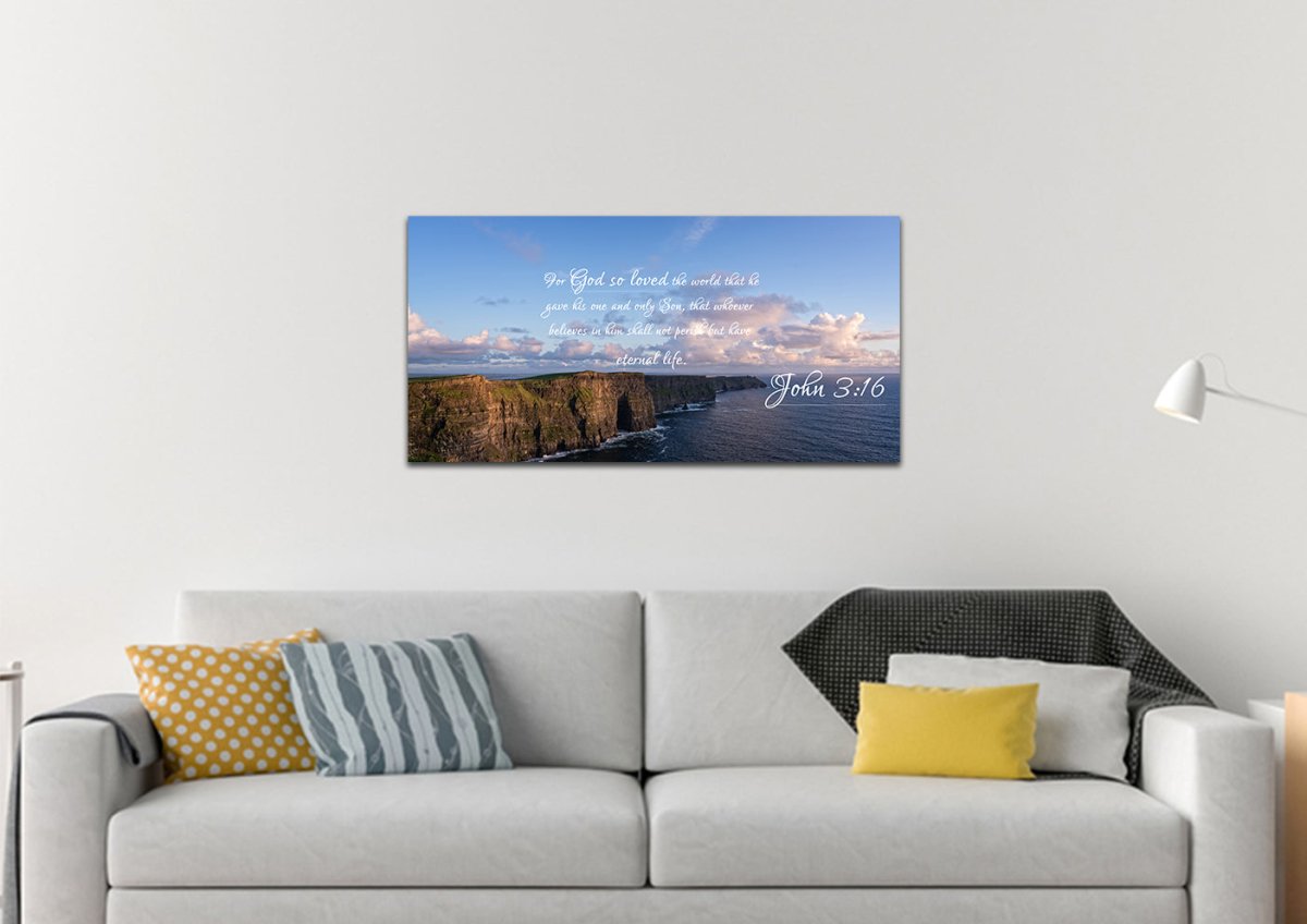 John 316 Niv #12 Bible Verse Canvas Wall Art - Christian Canvas Wall Art