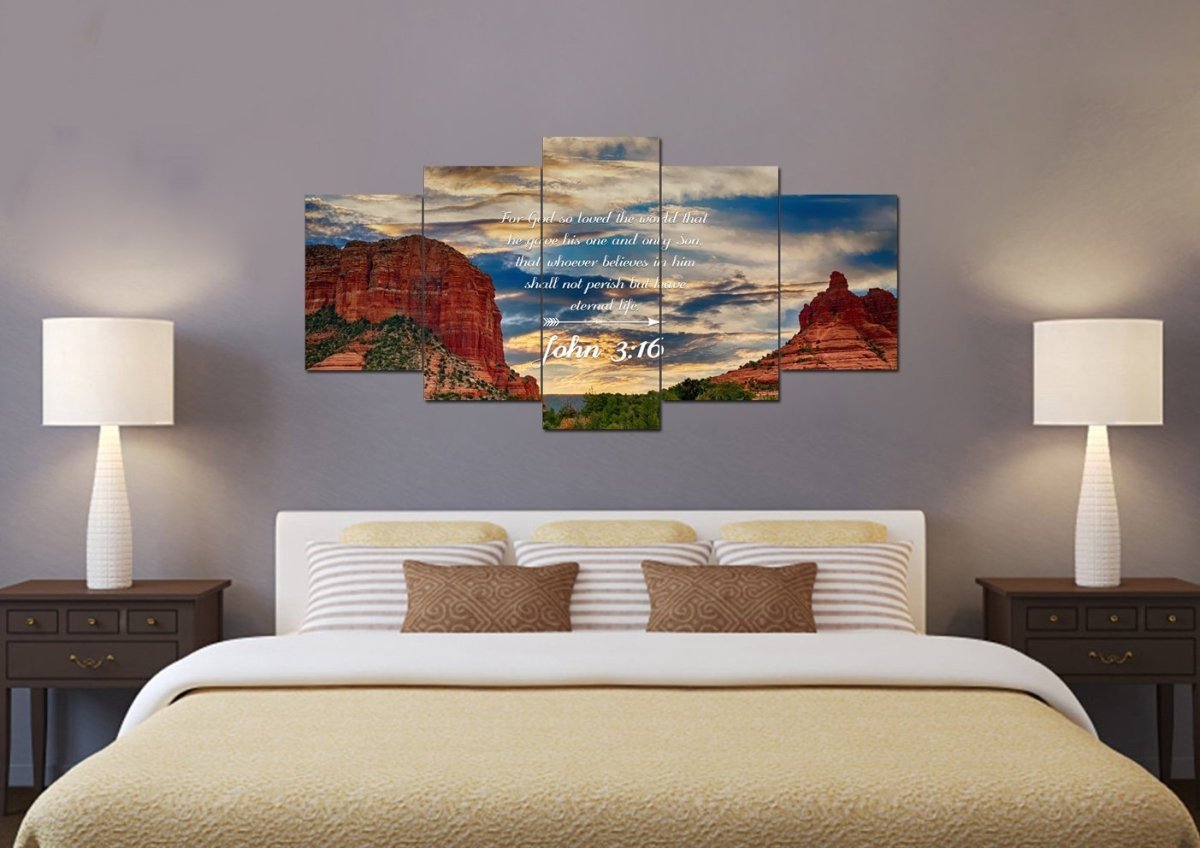 John 316 Niv #21 Bible Verse Canvas Wall Art - Christian Canvas Wall Art